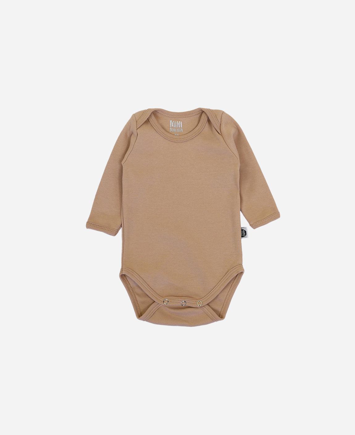 Body de Bebê Manga Longa Unissex MiniMalista | Liso Cinnamon - MiniMalista Baby - 0.3, b2b, Baby, black-friday, com-desconto-mm10, Frio, Menina, Menino, Neutro, tab-tam-body-manga-longa, Unissex -bebê-minimalista-estiloso