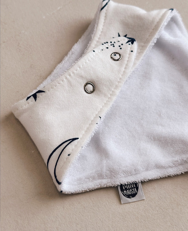 Conjunto Bebê Menino Calça + Body Longo + Babador | Azul Sky e Midnight