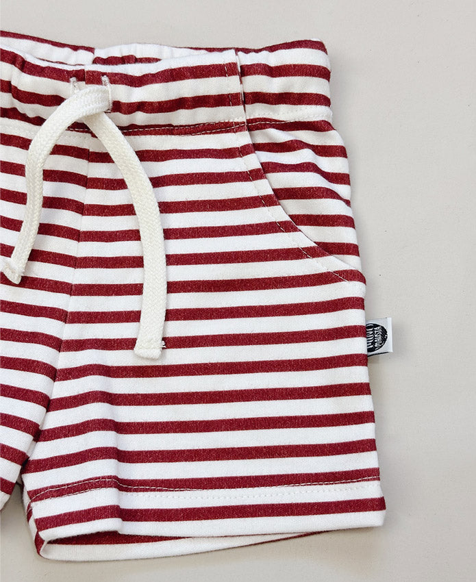 Bermuda Cargo Infantil Unissex | Listrinhas Vermelho