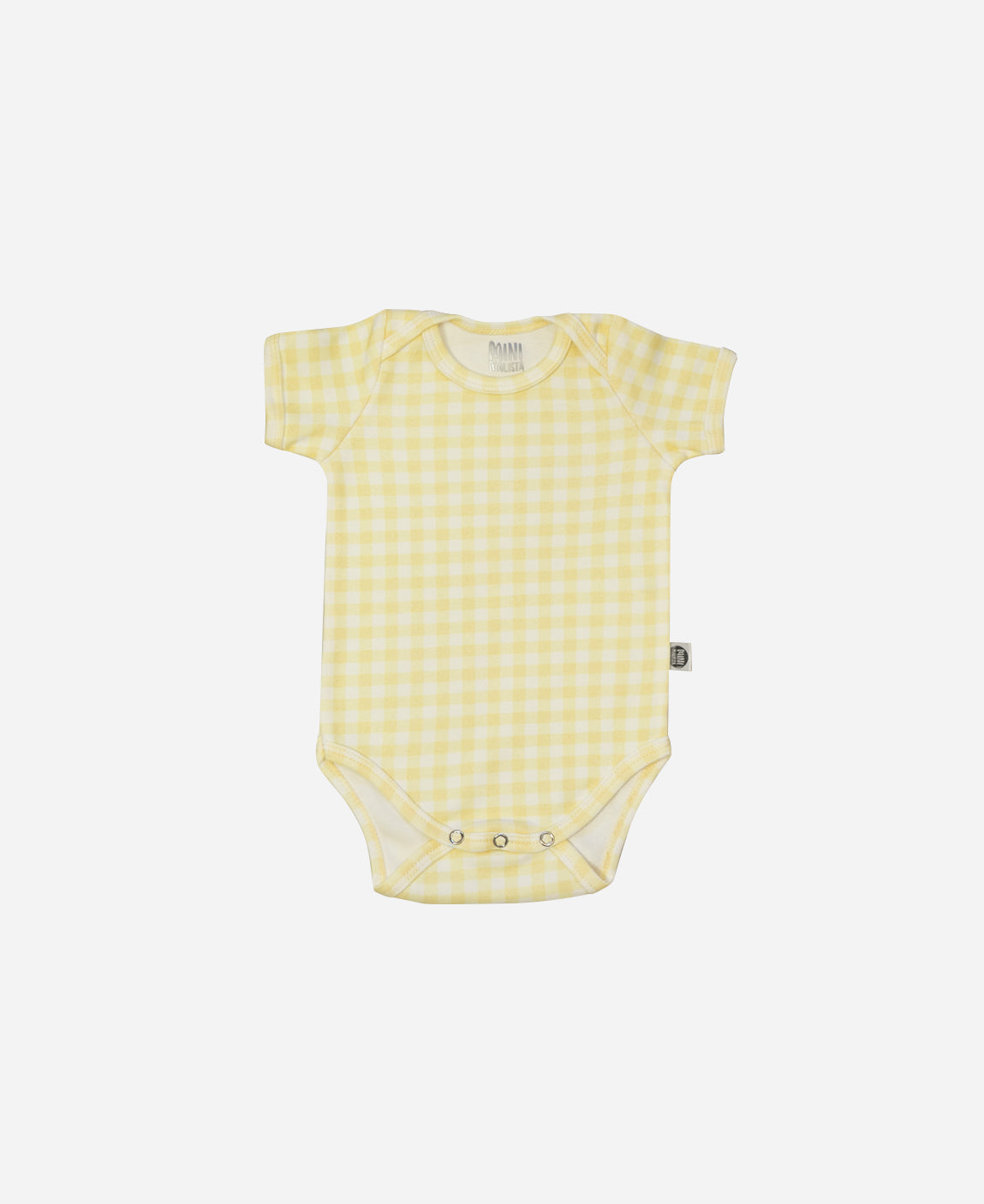 Body de Bebê Manga Curta Unissex | Vichy Amarelo