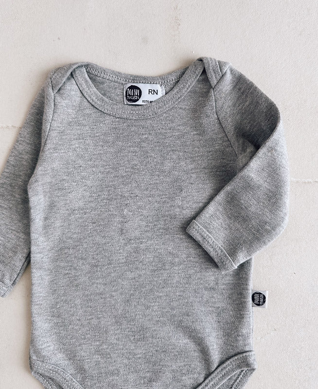 Conjunto Bebê Menino Calça + Body Longo + Babador | Mescla e Dreamy