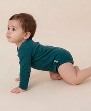 Body de Bebê Manga Longa Unissex | Liso Deep Green