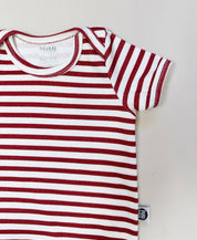 Body de Bebê Manga Curta Unissex | Listrinhas Vermelho