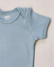 Body de Bebê Manga Curta Unissex | Liso Azul Coastal