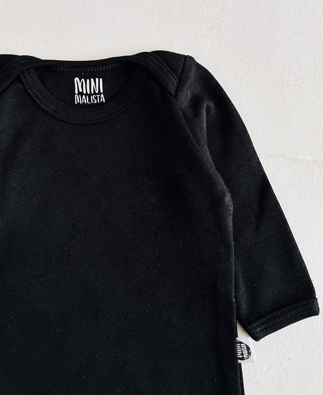 Body de Bebê Manga Longa Unissex | Liso Preto