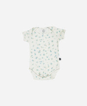 Body de Bebê Manga Curta | Floral Azul