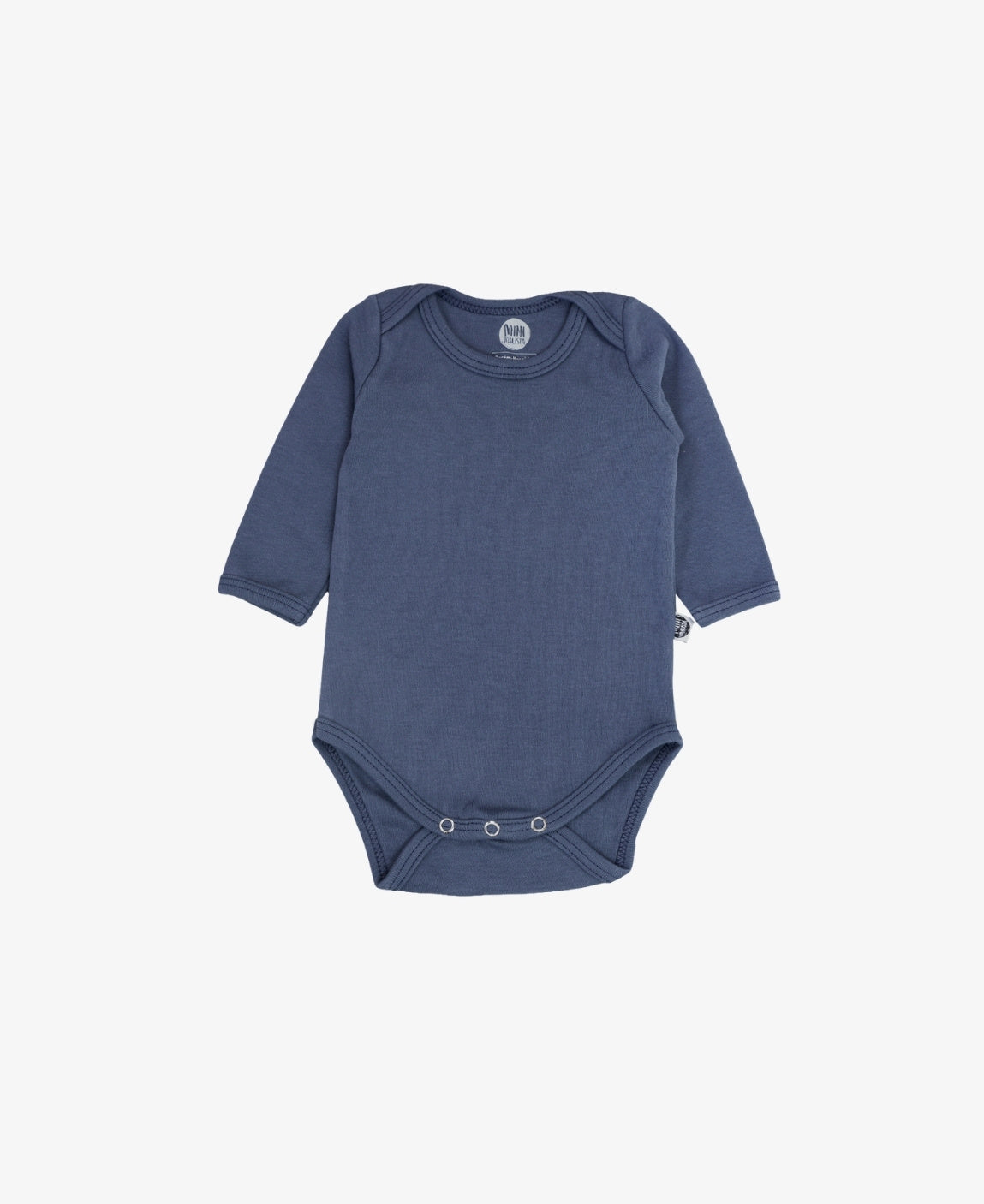 Body de Bebê Manga Longa Unissex | Liso Azul Oxford