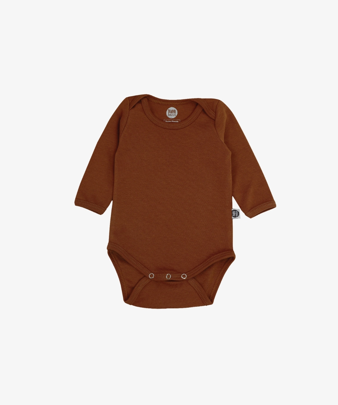 Body de Bebê Manga Longa Unissex Liso Chocolate MiniMalista Baby — blusinha de bebê 100% algodão ultramacio, body marrom cacau profundo para bebê, unissex menino e menina, roupinha de inverno cor marrom chocolate terroso
