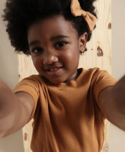 Camiseta Infantil Dolman Canelado Unissex | Liso Goldie