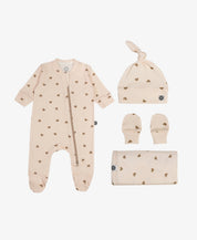Kit Presente Saída de Maternidade Bebê 4 peças | Love In Brown - Com Caixa Presente