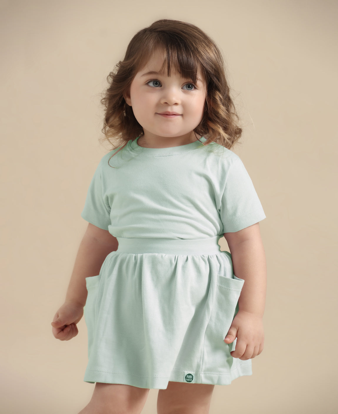 Camiseta Infantil Manga Curta Unissex | Liso Mint