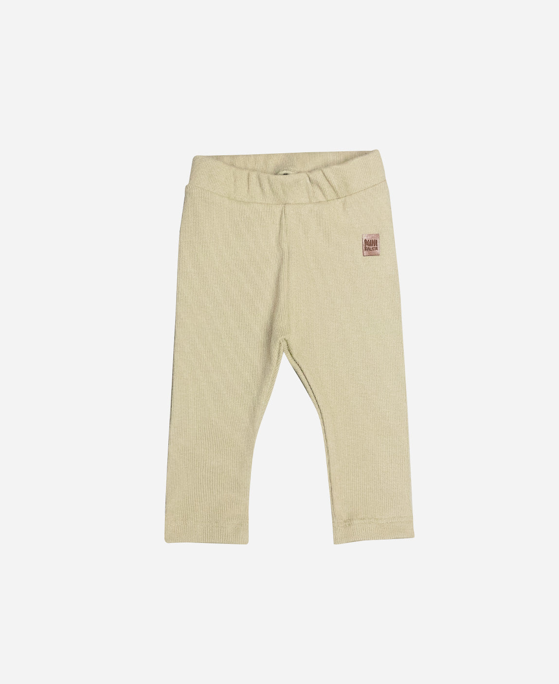Calça Unissex Slim Canelada Infantil Liso Avelã - marrom claro terroso quentinho em ribana canelada 100% algodão - MiniMalista Baby