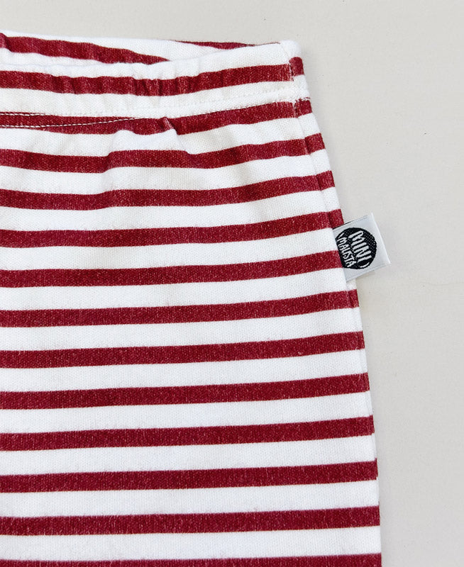 Calça de Bebê Harém Unissex | Listrinhas Vermelho