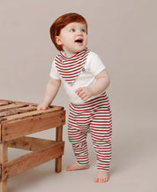 Calça de Bebê Harém Unissex | Listrinhas Vermelho