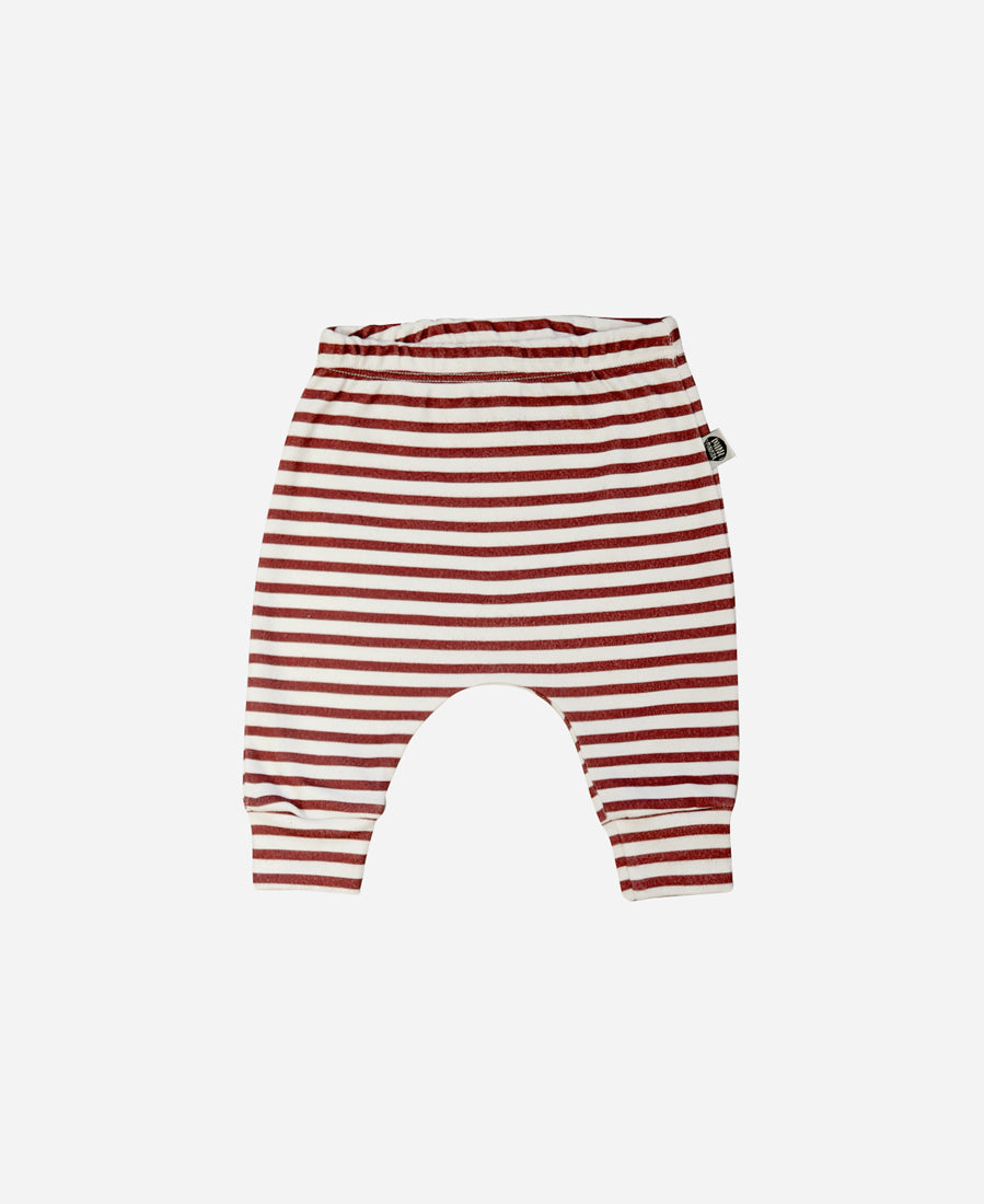 Calça de Bebê Harém Unissex | Listrinhas Vermelho