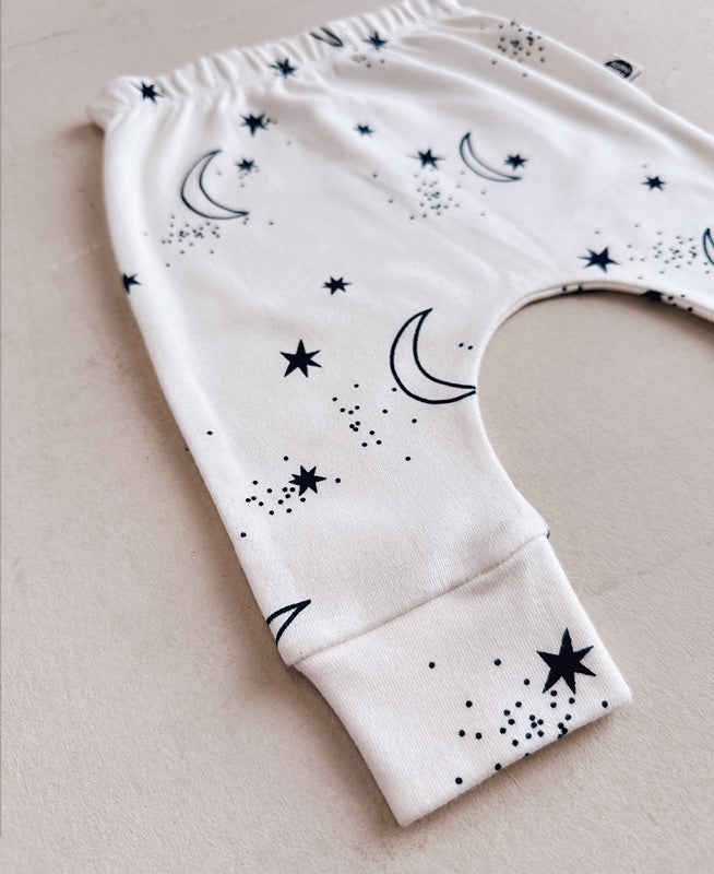 Conjunto Bebê Menino Calça + Body Longo + Babador | Azul Sky e Midnight