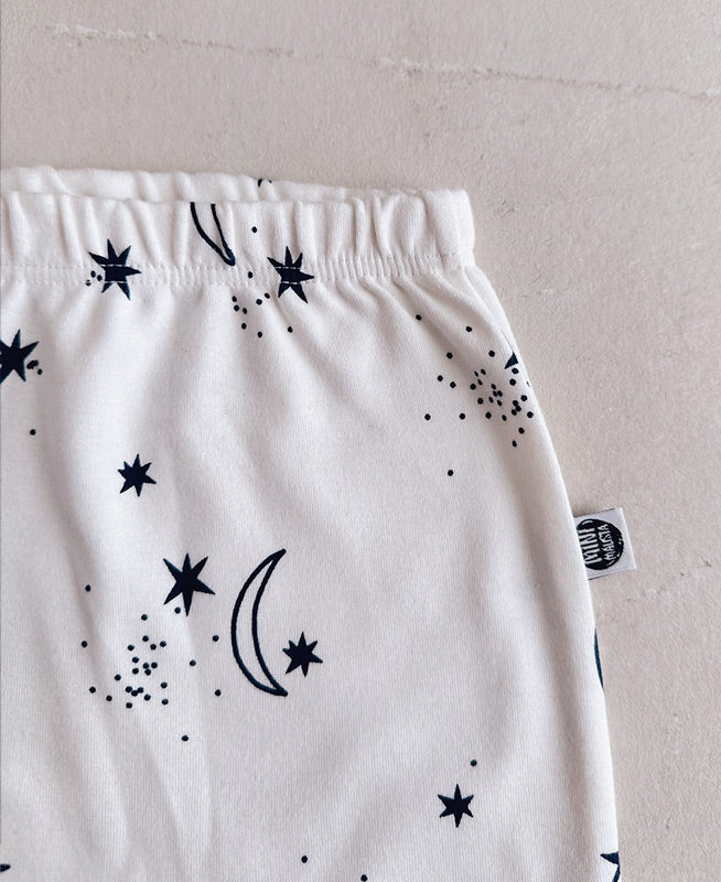 Conjunto Bebê Menino Calça + Body Longo + Babador | Azul Sky e Midnight