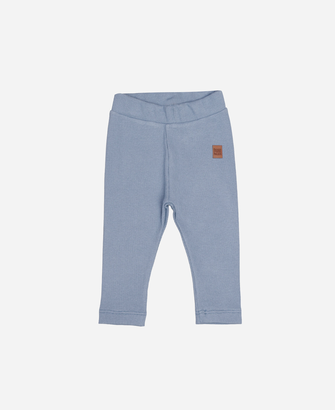 Calça Unissex Slim Canelada Infantil Liso Azul Retrô - azul vintage anos 70/80 em ribana canelada 100% algodão - MiniMalista Baby