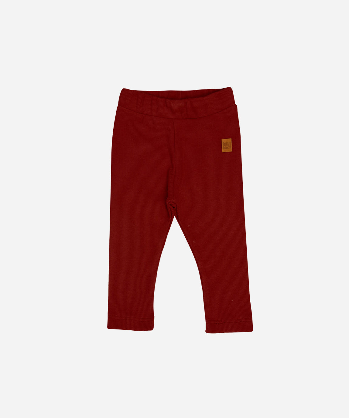 Calça Unissex Slim Canelada Infantil Liso Real Red - vermelho clássico vibrante festivo em ribana canelada 100% algodão - MiniMalista Baby