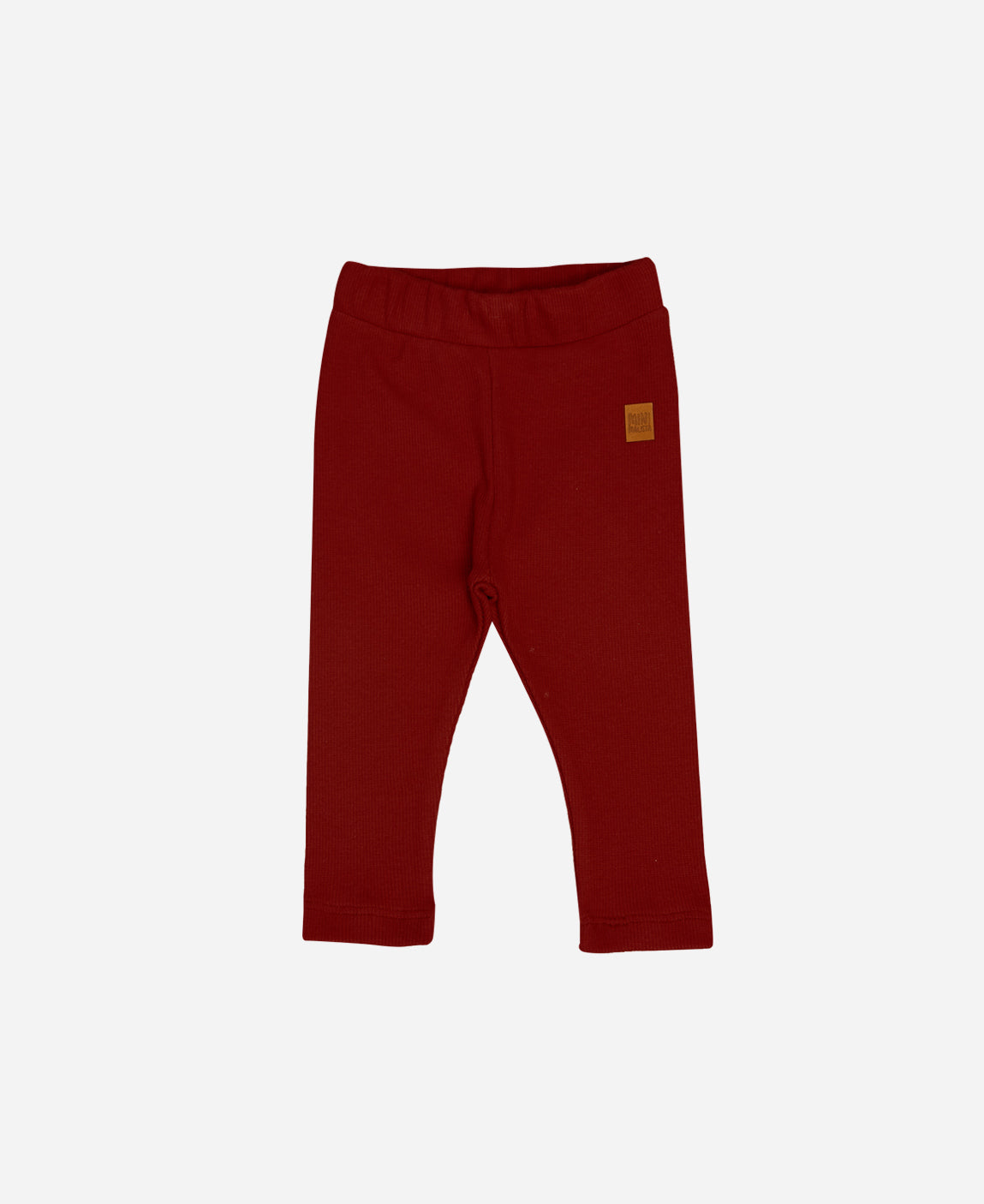Calça Unissex Slim Canelada Infantil Liso Real Red - vermelho clássico vibrante festivo em ribana canelada 100% algodão - MiniMalista Baby