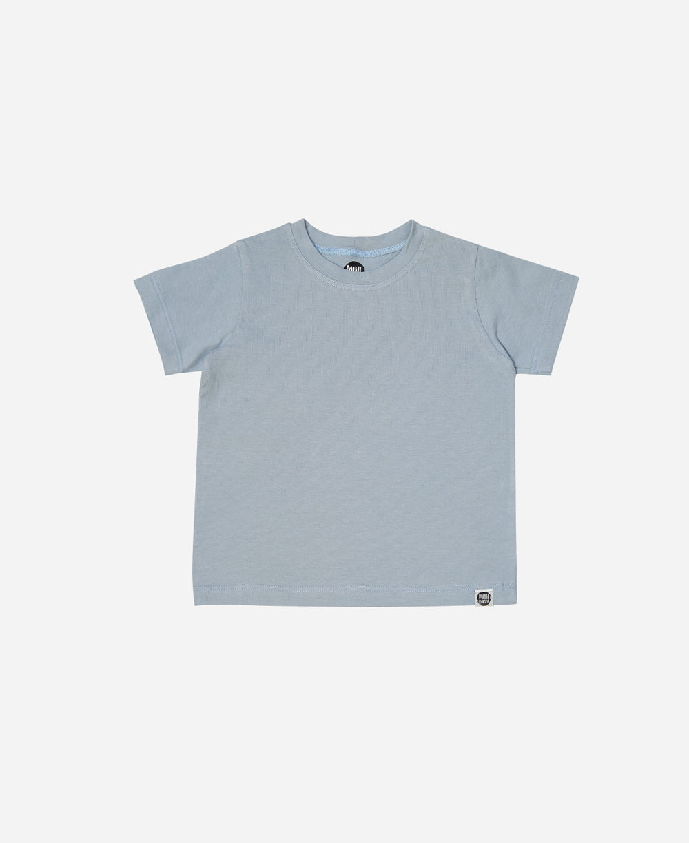 Camiseta Infantil Manga Curta Unissex | Liso Azul Coastal