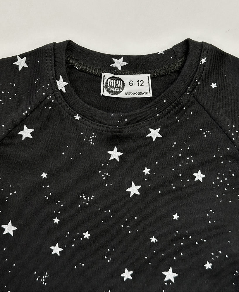 Camiseta Infantil de Inverno Manga Longa Unissex Raglan | Space