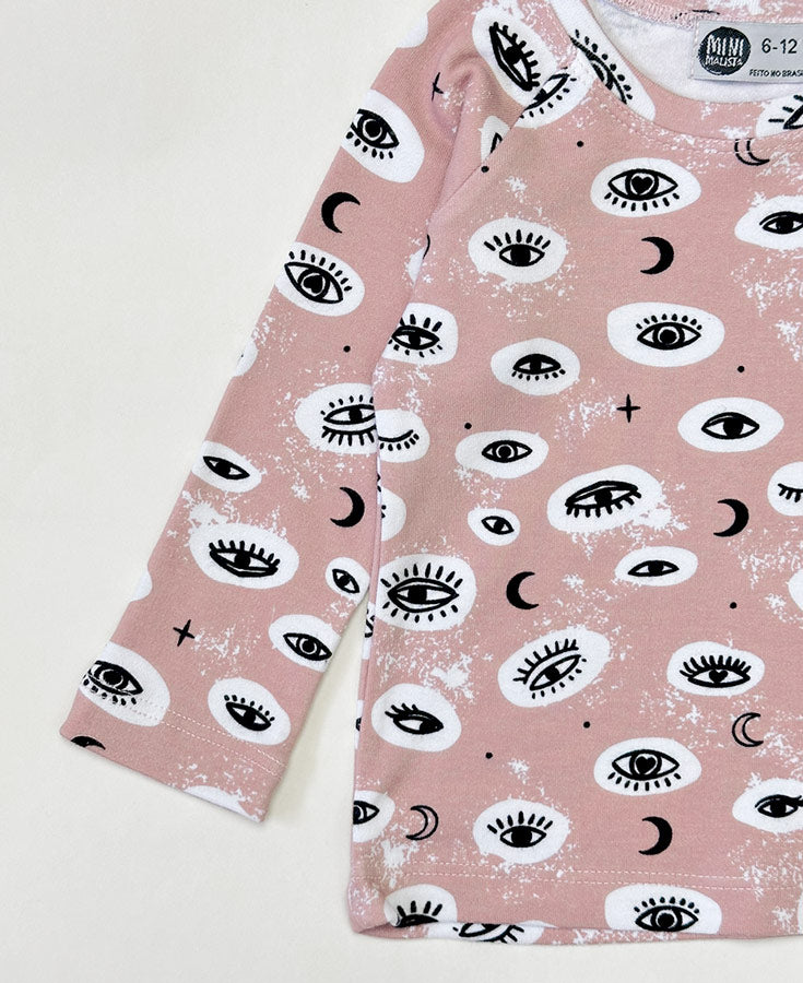 Camiseta Infantil de Inverno Manga Longa Unissex Raglan | Mystic Eyes