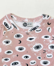 Camiseta Infantil de Inverno Manga Longa Unissex Raglan | Mystic Eyes