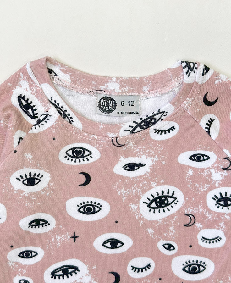 Camiseta Infantil de Inverno Manga Longa Unissex Raglan | Mystic Eyes