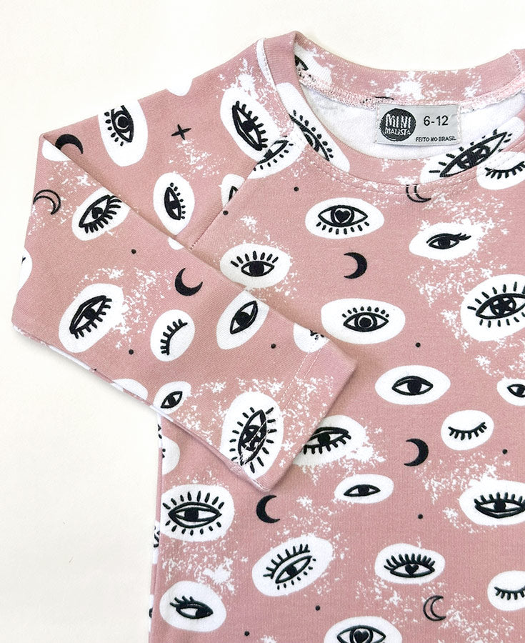 Camiseta Infantil de Inverno Manga Longa Unissex Raglan | Mystic Eyes