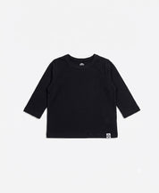 Camiseta Infantil Manga Longa Malha | Liso Preto