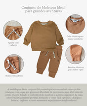 Conjunto de Moletom Infantil Algodão | Liso Goldie