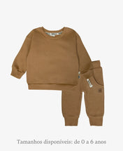 Conjunto de Moletom Infantil Algodão | Liso Goldie