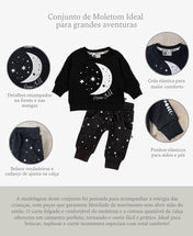 Conjunto de Moletom Infantil Algodão | Space e Moon Child