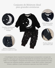 Conjunto de Moletom Infantil Algodão | Space e Moon Child