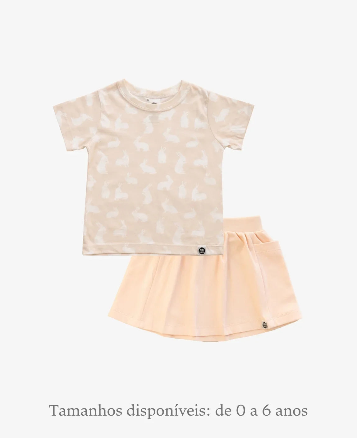 Conjunto Infantil Camiseta e Saia Verão Menina | Bunny