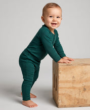 Conjunto Body e Calça Canelada Bebê | Liso Deep Green