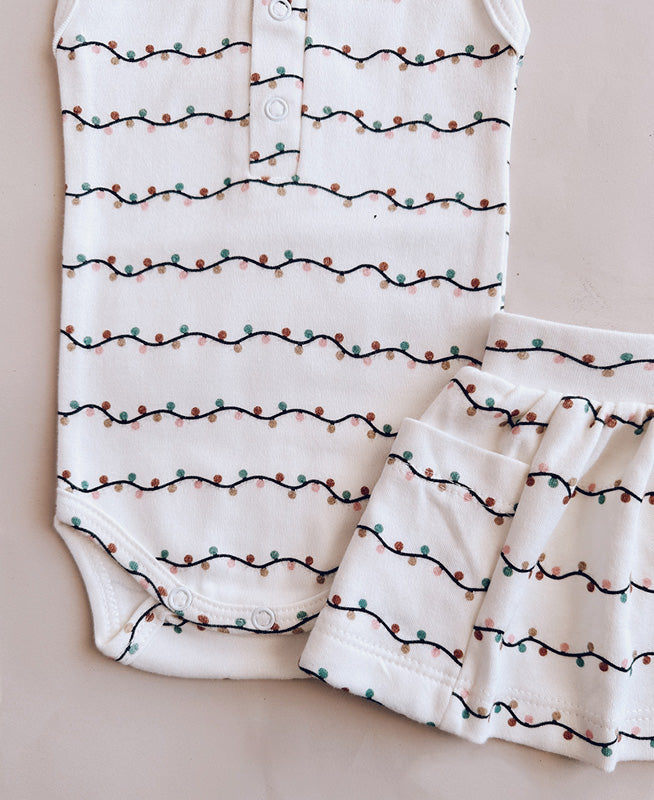 Conjunto Verão Bebê Menina Body e Saia | Lights