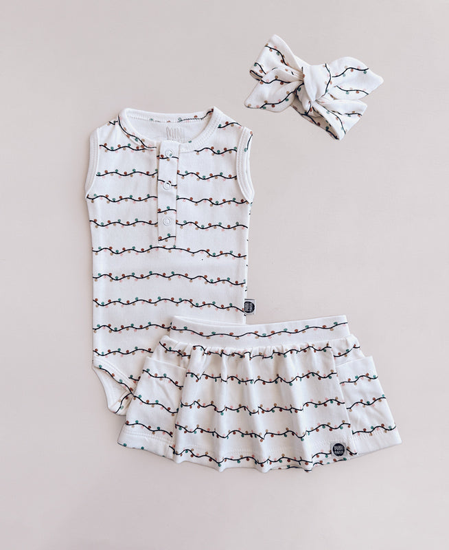 Conjunto Verão Bebê Menina Body e Saia | Lights