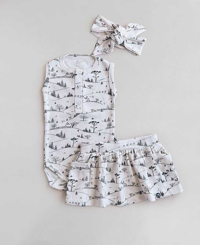 Conjunto Verão Bebê Menina Body e Saia | Village