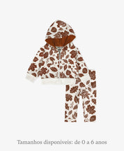 Conjunto Casaco de Moletom e Calça Legging Infantil Algodão | Fall
