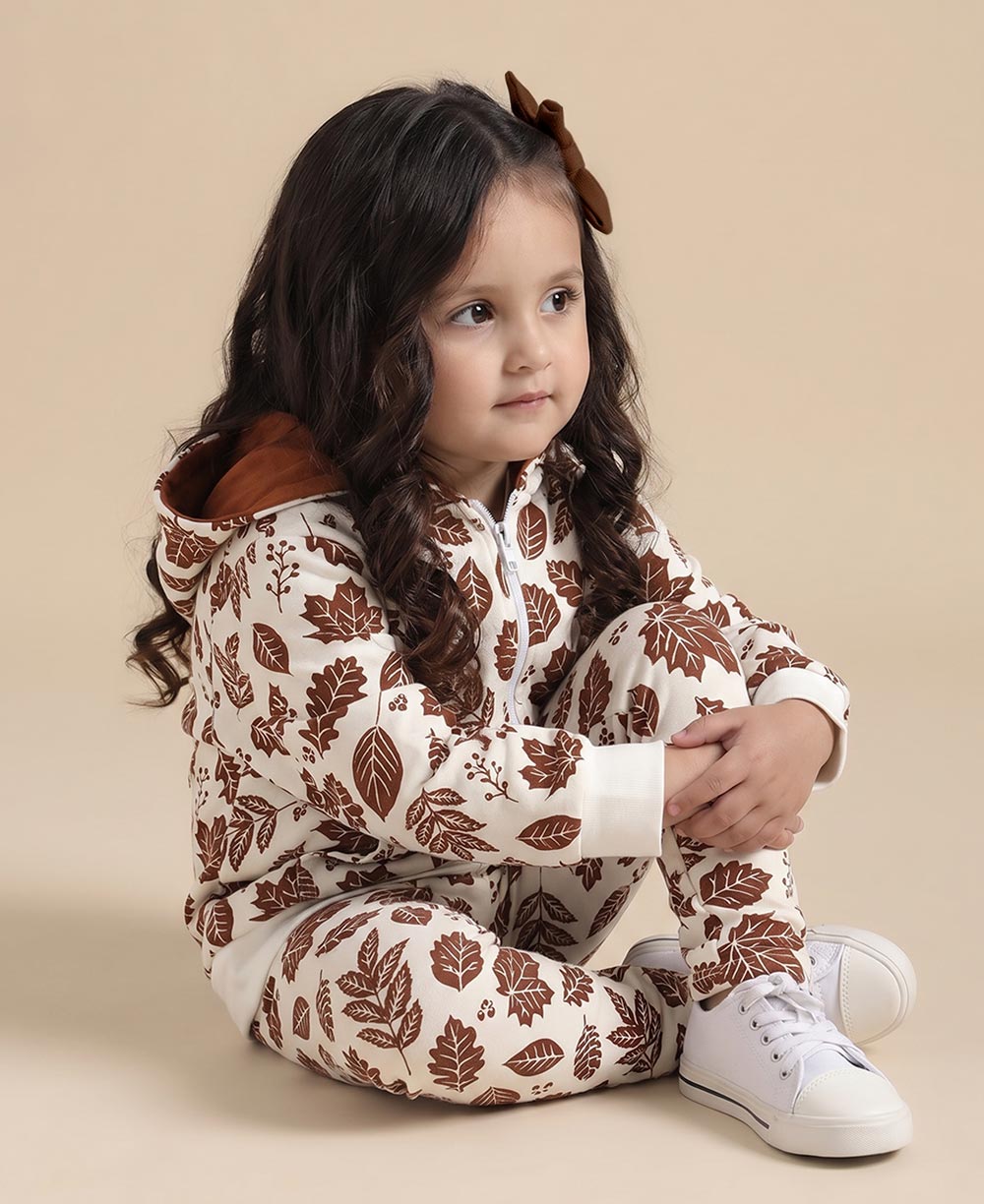 Conjunto Casaco de Moletom e Calça Legging Infantil Algodão | Fall