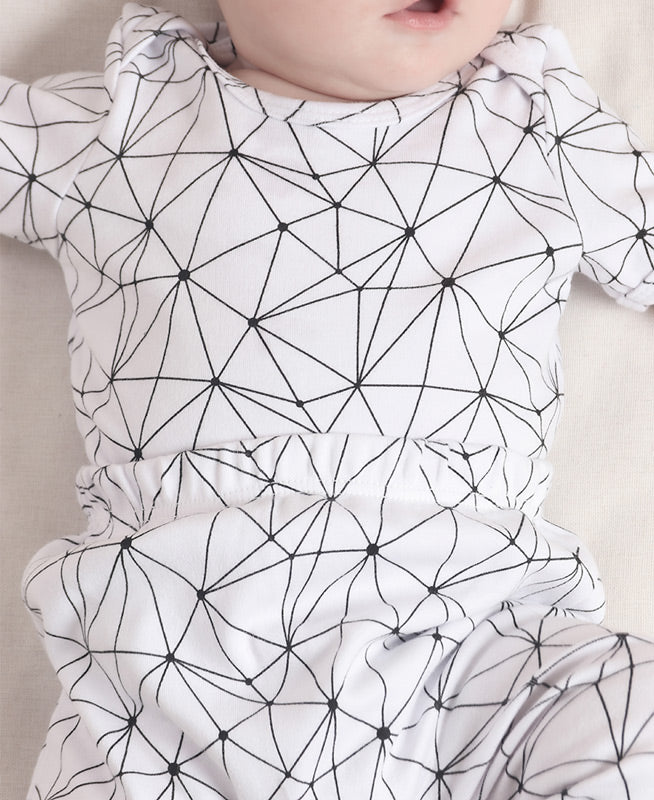 Conjunto Body Manga Curta e Calça Bebê Unissex | Satellite Branco