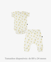 Conjunto Body Manga Curta e Calça Bebê Unissex | Limone