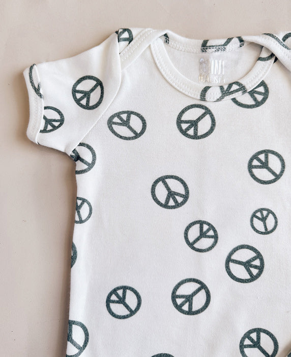 Conjunto Body Manga Curta e Calça Bebê Unissex | Peace and Love