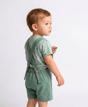 Conjunto Infantil Camiseta + Salopette Verão | Sage e Boats