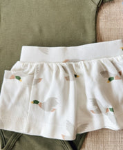 Conjunto Verão Bebê Menina Body e Saia | Jungle Green e Mallard Duck