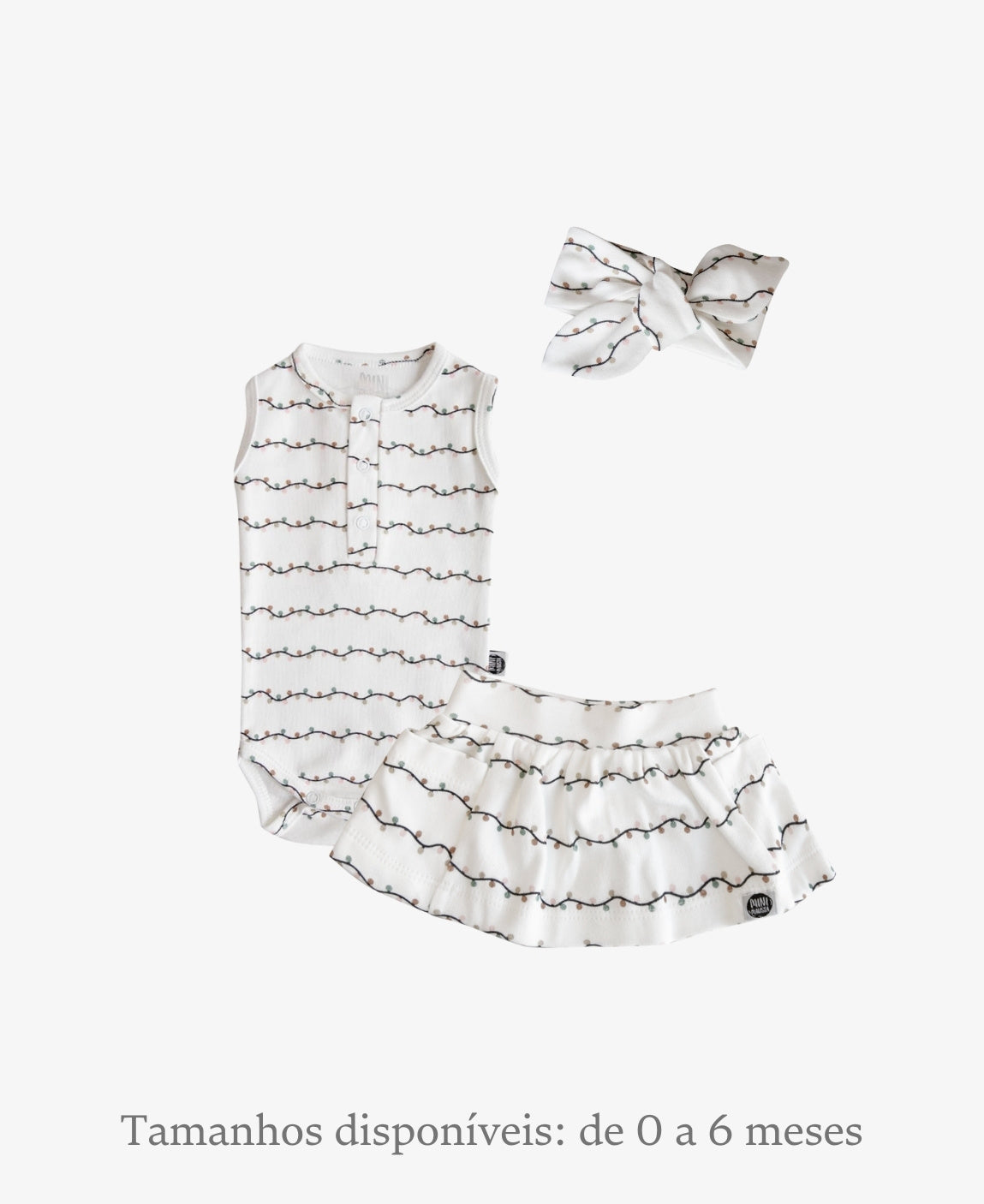 Conjunto Verão Bebê Menina Body e Saia | Lights