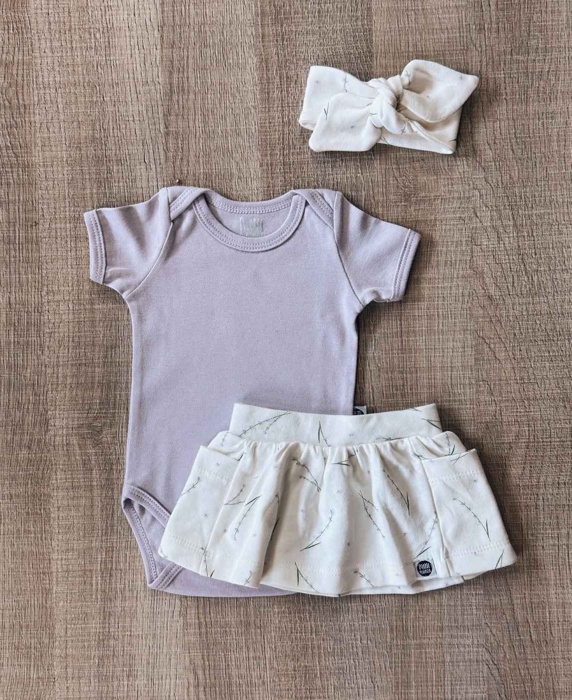 Conjunto Verão Bebê Menina Body e Saia | Lavender e Lilac