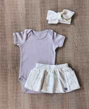 Conjunto Verão Bebê Menina Body e Saia | Lavender e Lilac